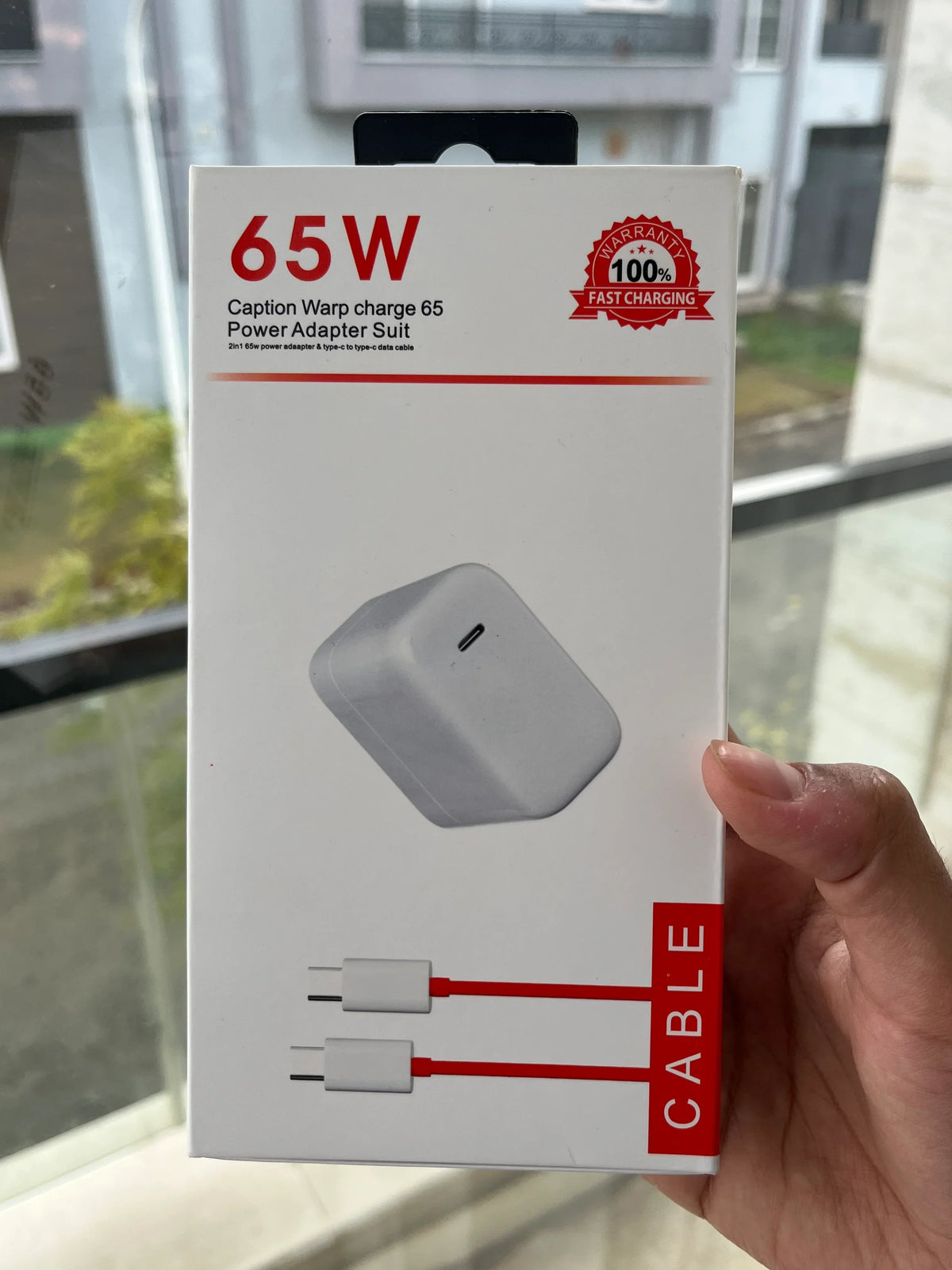 OnePlus 65W SUPERVOOC power adapter and USB-C cable