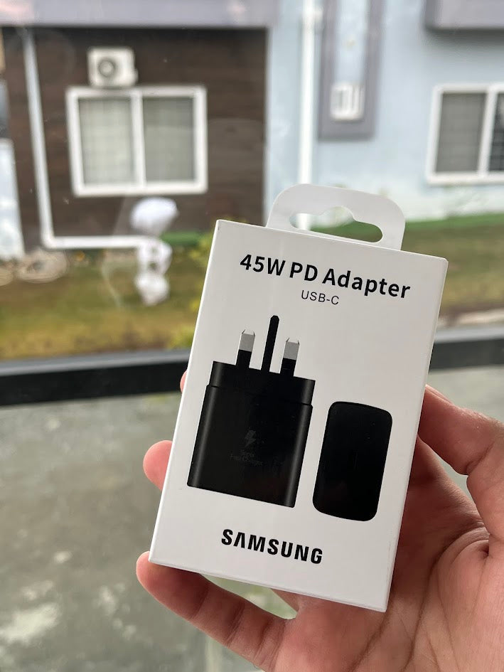 Samsung 45W charger with 5A cable Roman Urdu Pakistan guide