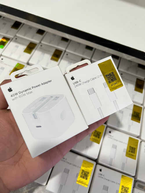3 Pin 40W Dynamic Fast Charging Adapter (UK Varient ) 60W Max + Free Braided Cable