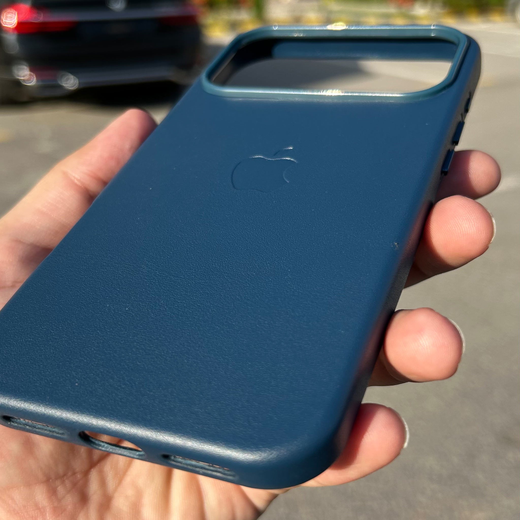 Apple Leather Case with MagSafe for iPhone 17 Pro Max | Navy Blue