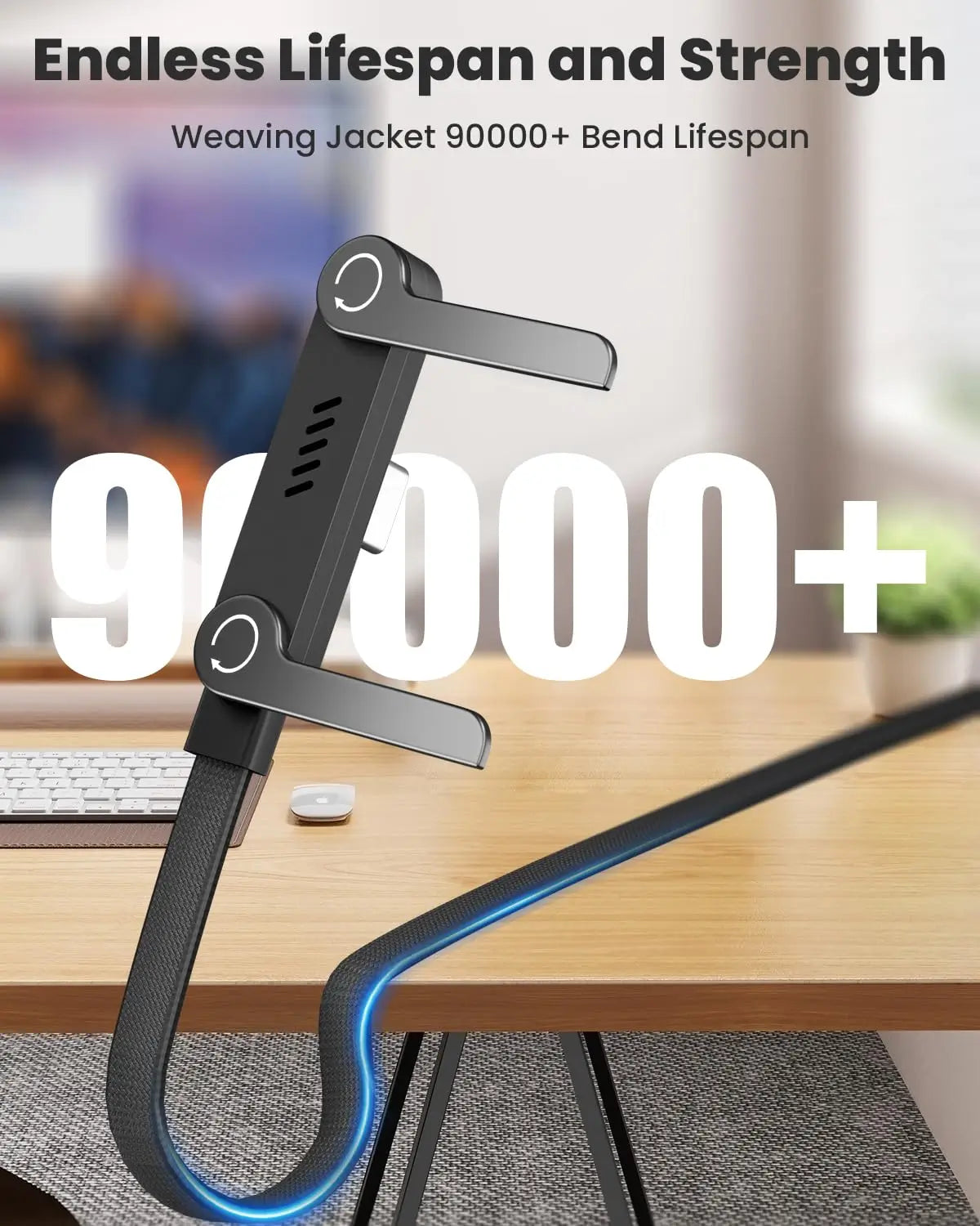 AvaNext 240W USB-C Cable with Phone Stand – back view – iSmartHub Pakistan