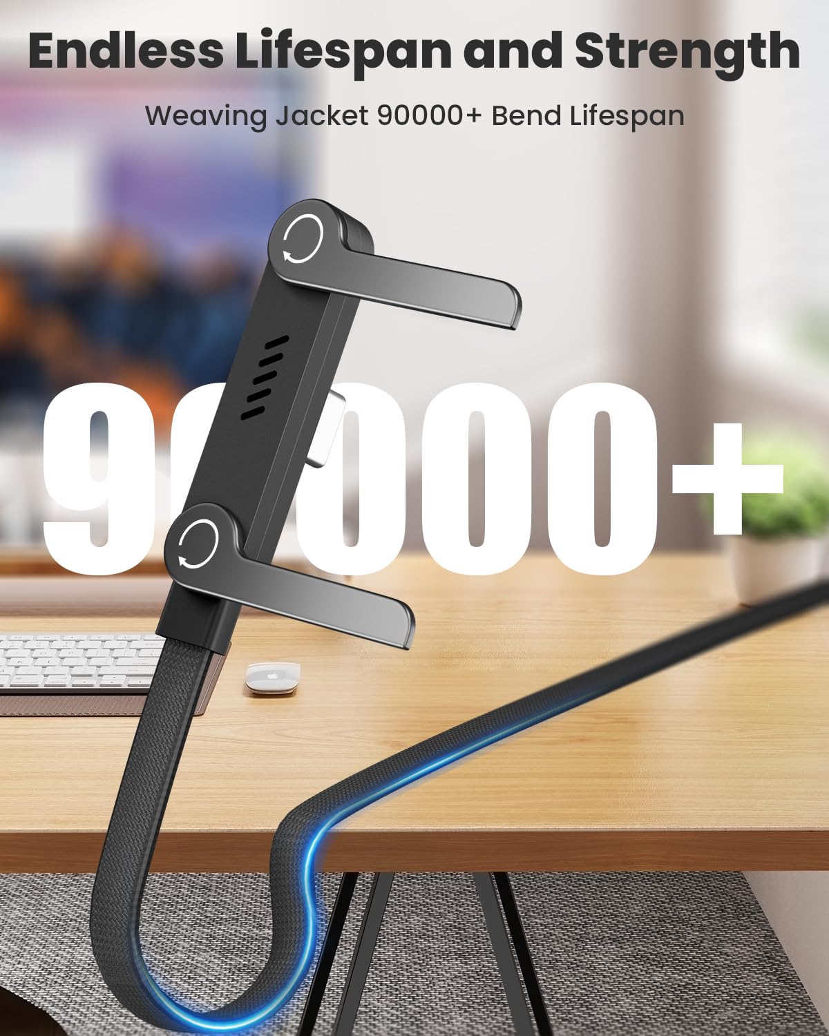 240W USB C to USB C Cable with Built-in Phone Stand, 4.9FT Sideways Phone Charger, T-Shaped 90 Degree Right Angle USB C Cable, 2 in 1 Invisible Holder Charger Cable with stand for iPhone MacBook iPad