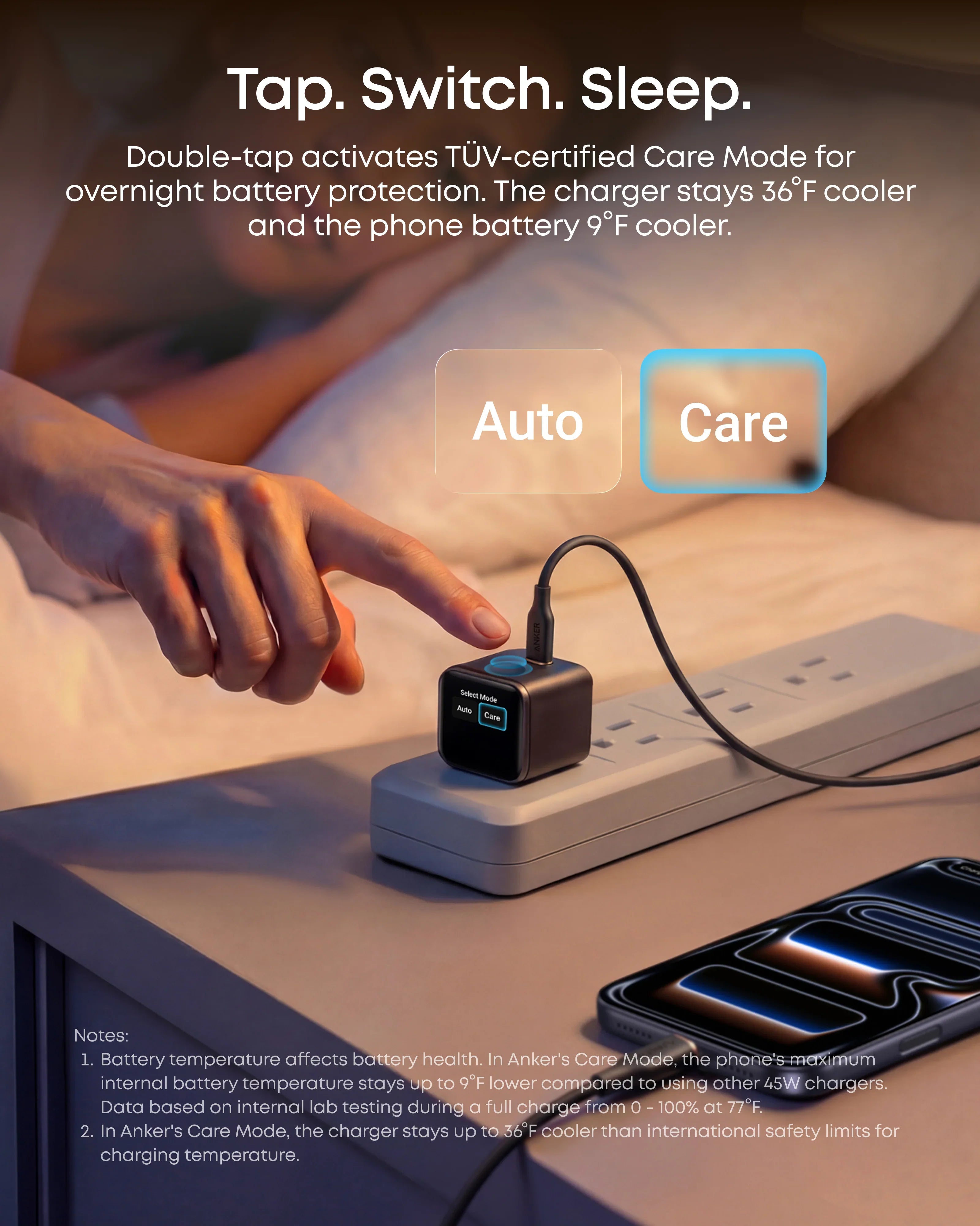 Anker Nano Charger 45W Smart Display – 180° Foldable USB-C Fast Charger With 60w Cable