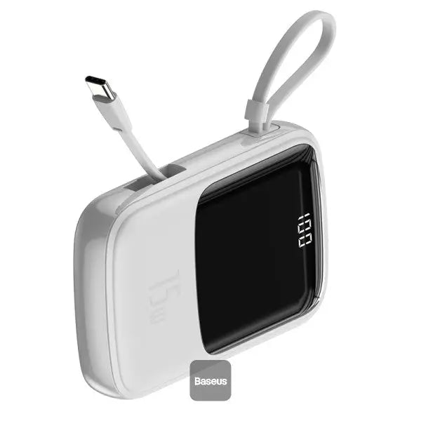 Baseus Qpow 10000mAh Power Bank Built-in Cable – in use – iSmartHub Pakistan