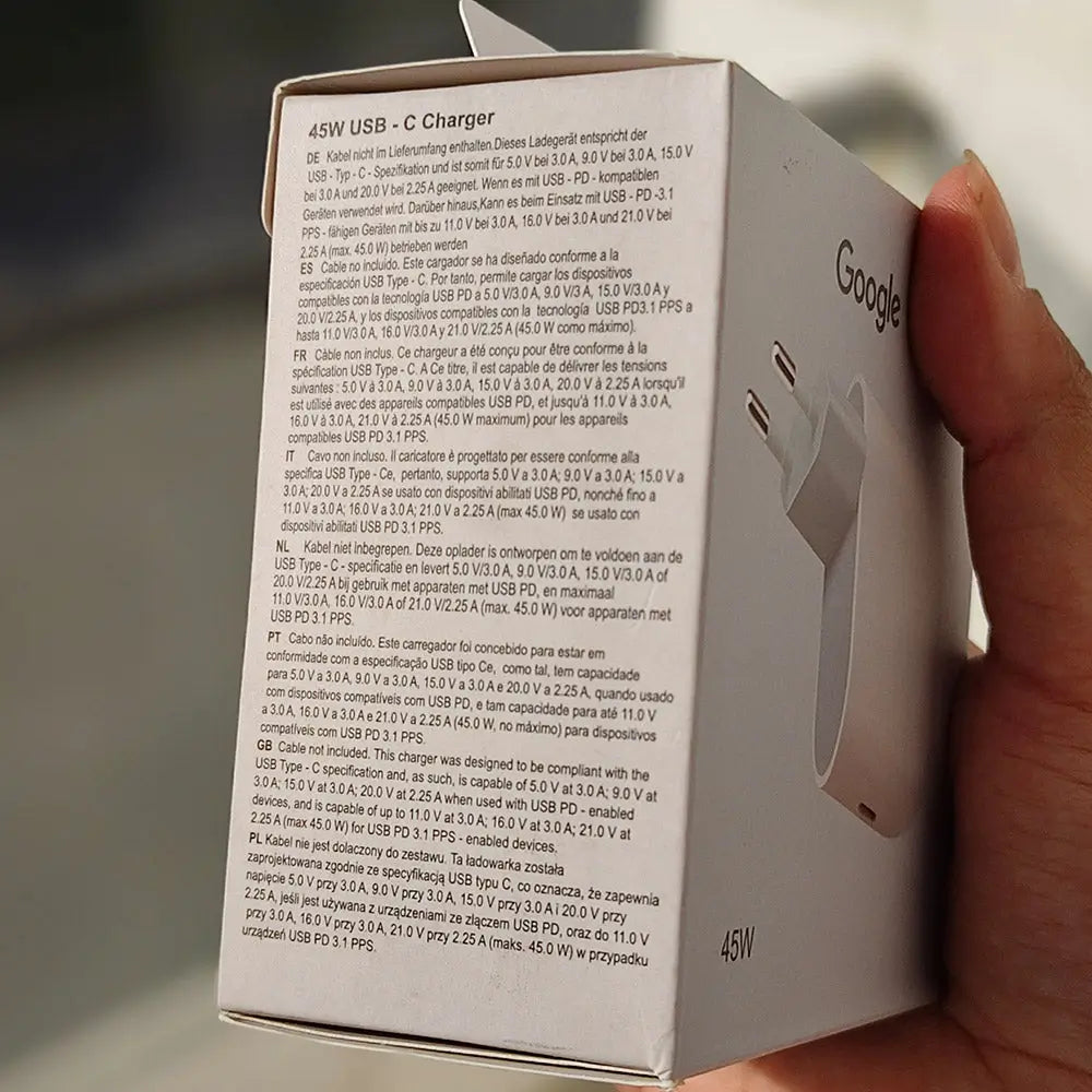 Google 45W USB-C Charger US Version – back view – iSmartHub Pakistan