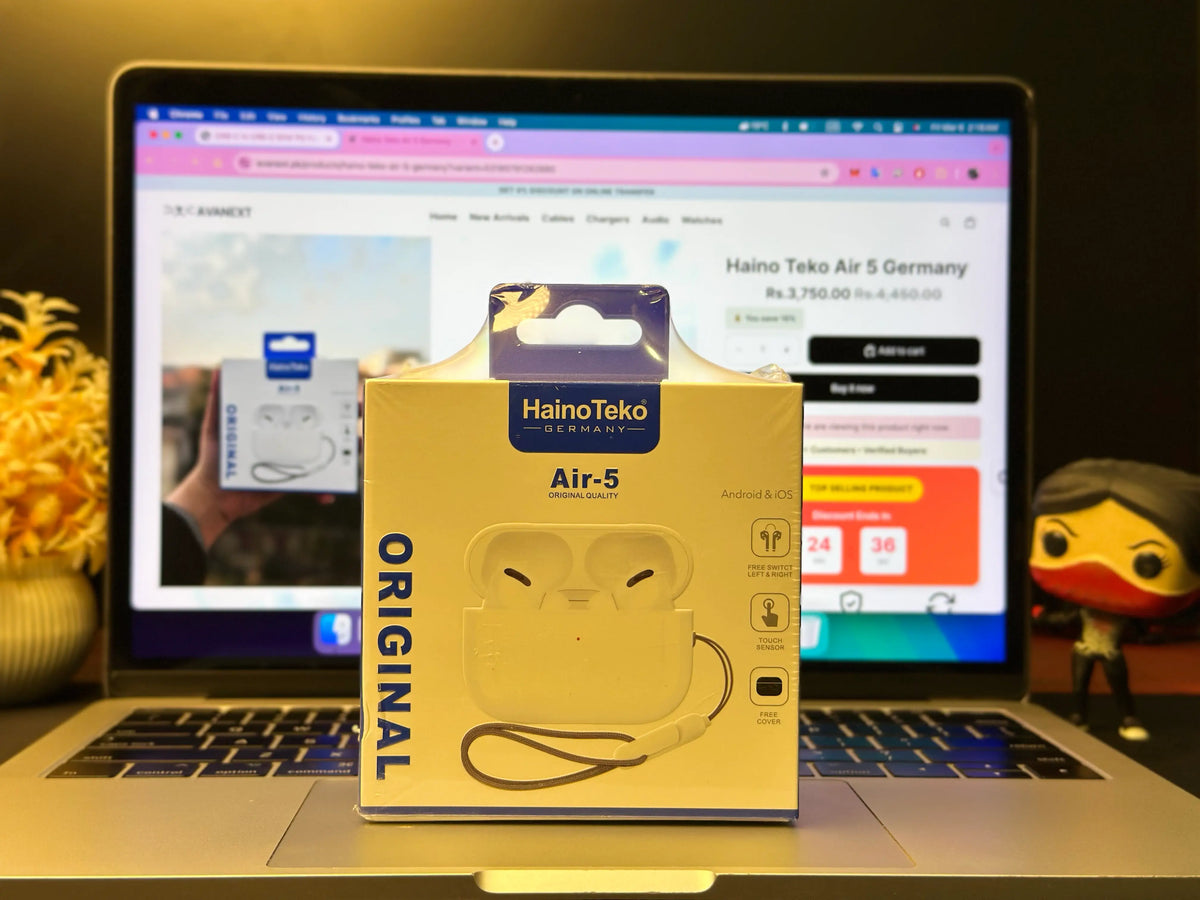 Haino Teko Air 5 Wireless Earbuds – packaging box – iSmartHub Pakistan