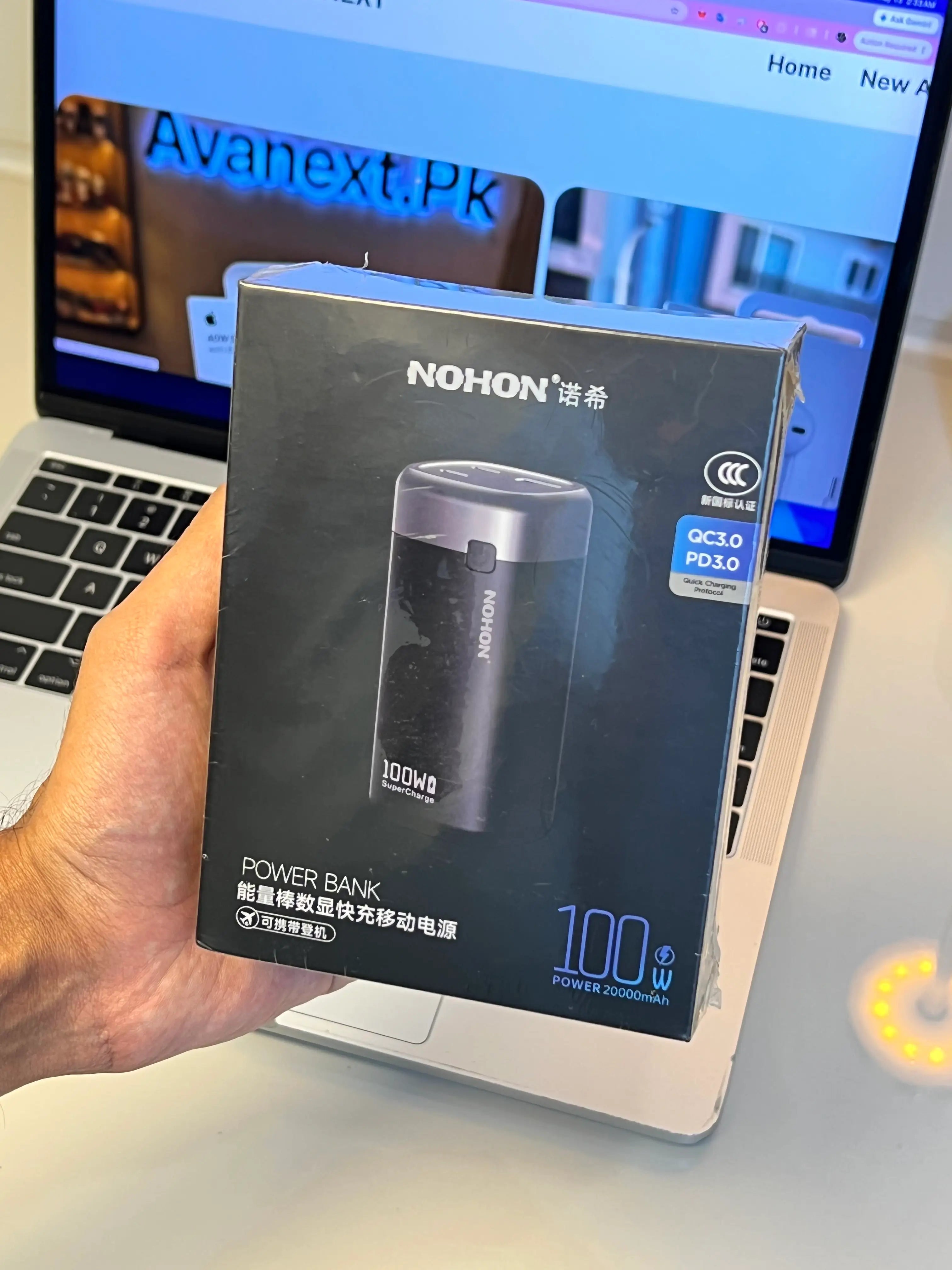 NOHON 100W Power Bank 20000mAh – packaging box – iSmartHub Pakistan