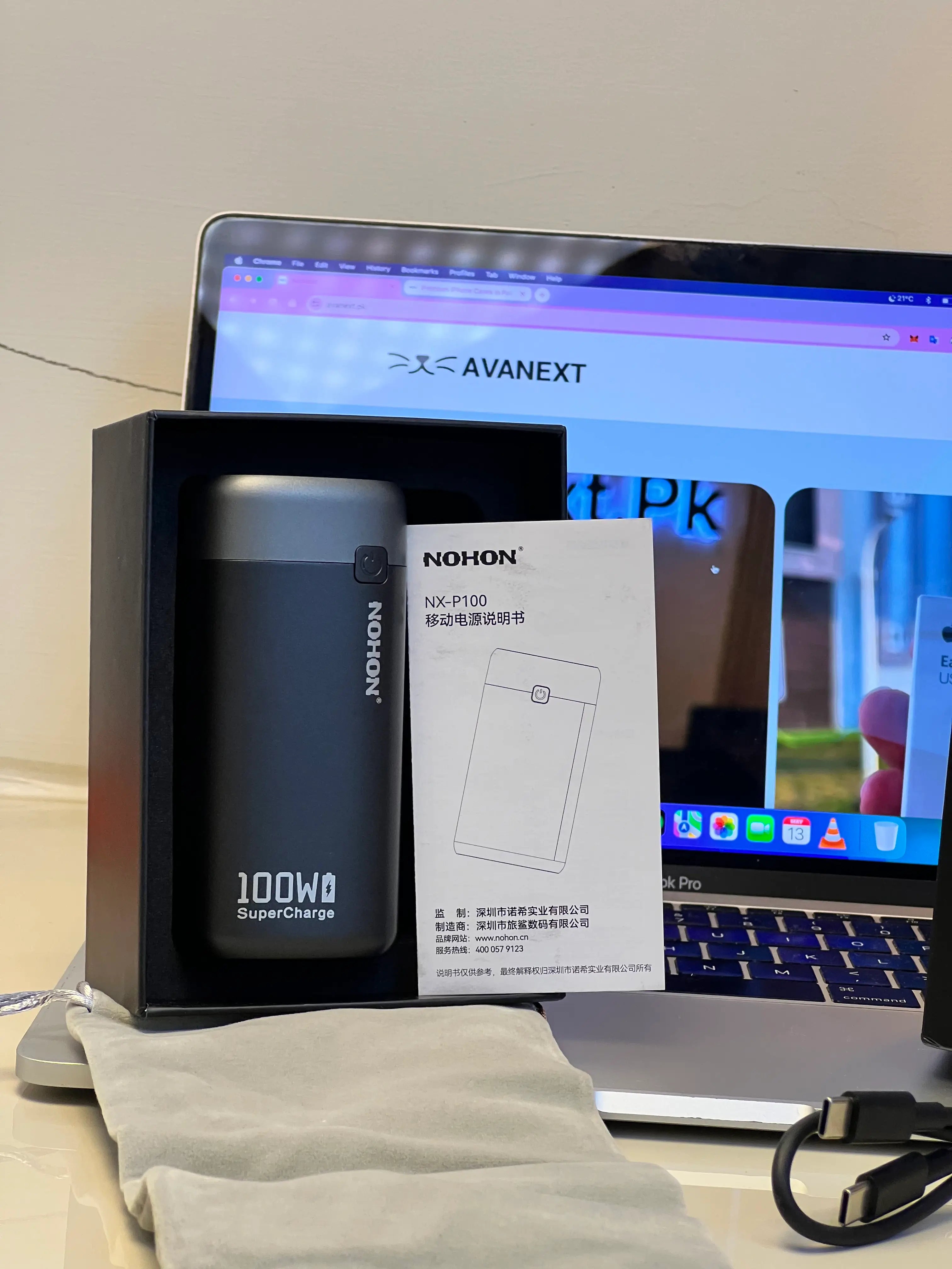 NOHON 100W Power Bank 20000mAh – close-up detail – iSmartHub Pakistan
