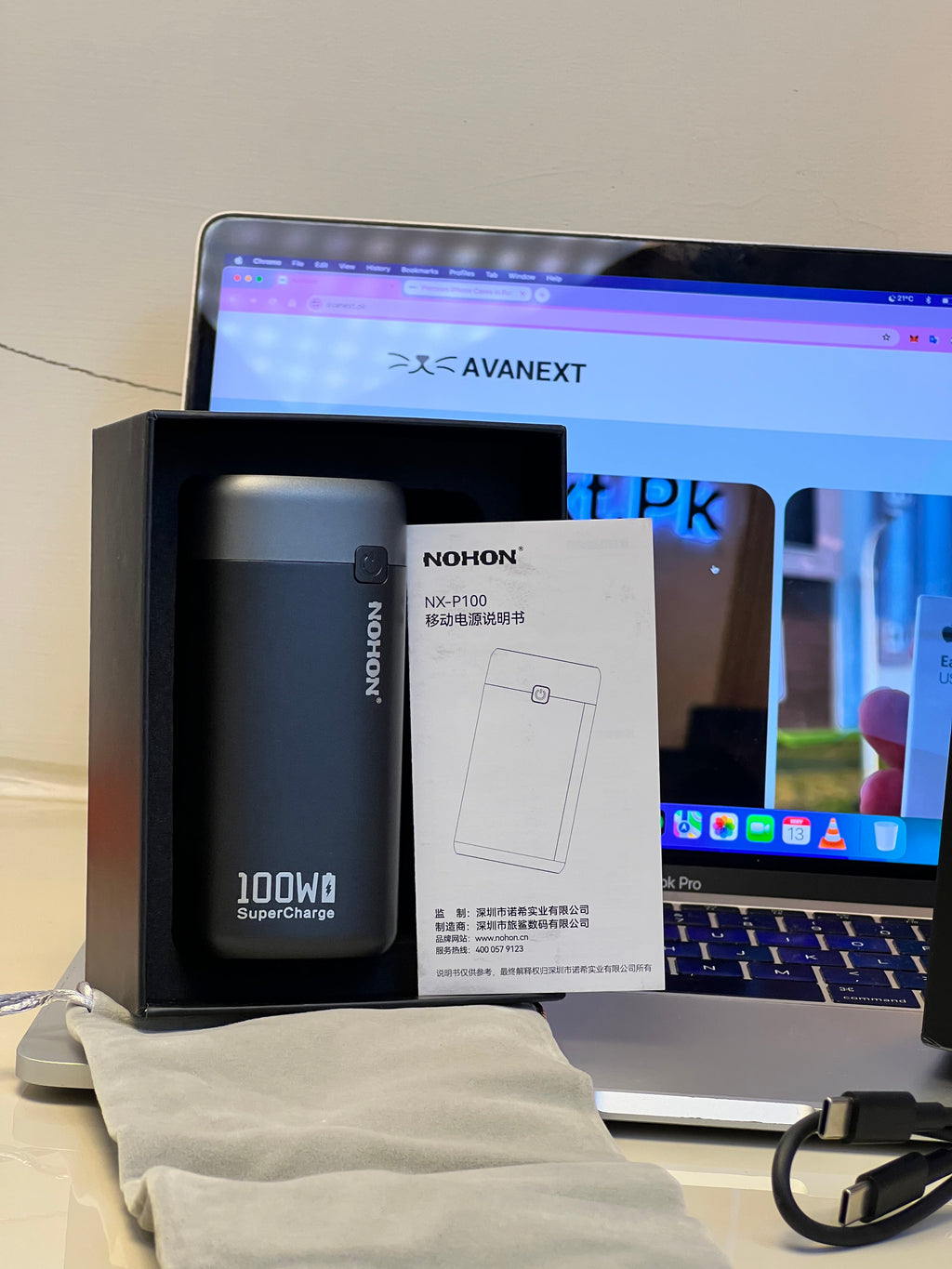 NOHON 100W Power Bank 20000mAh | QC3.0 + PD3.0 SuperCharge  Macbook / iPHONE