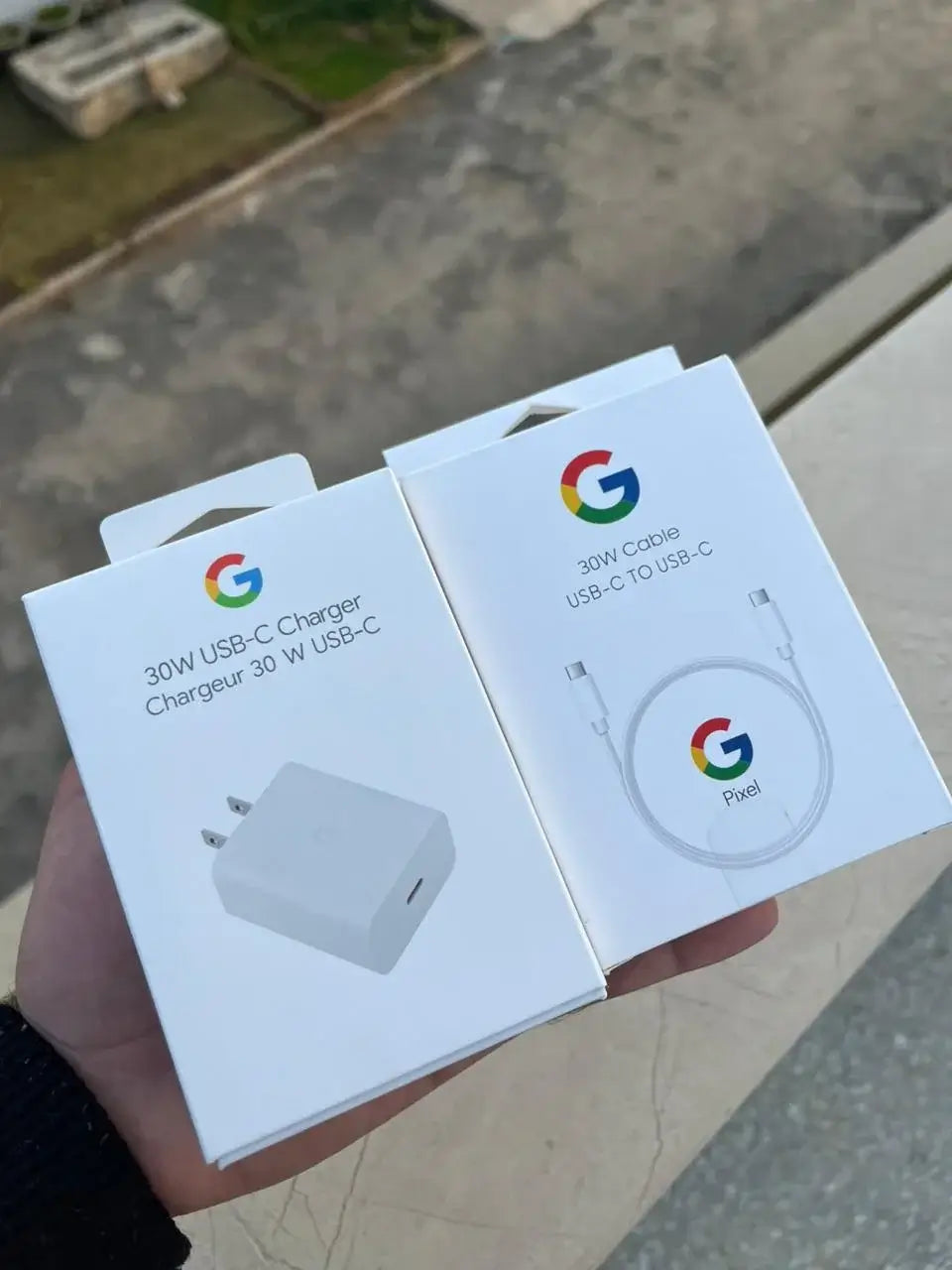 Google 30W Fast USB-C Charger with Cable – packaging box – iSmartHub Pakistan