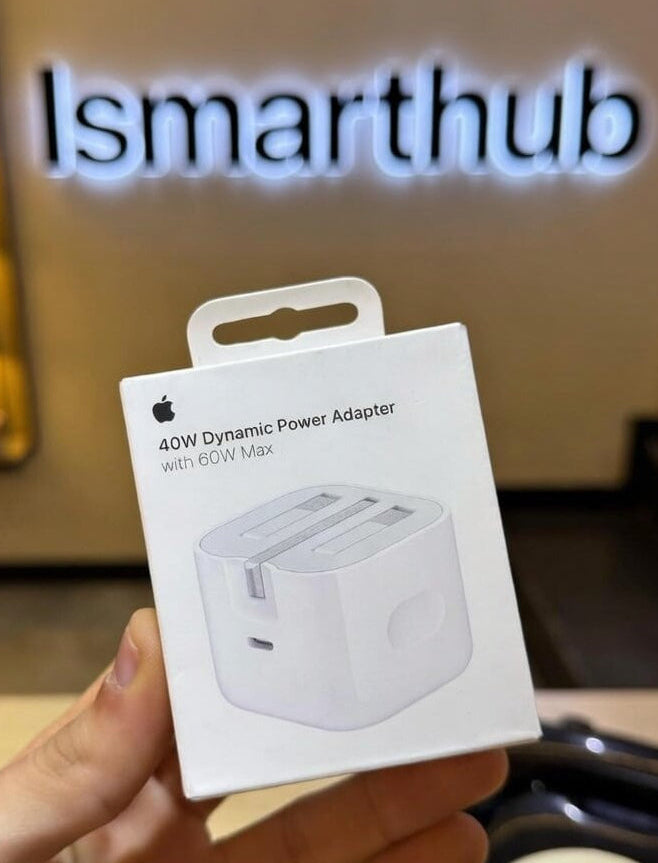 3 Pin 40W Dynamic Fast Charging Adapter (UK Varient ) 60W Max + Free Braided Cable