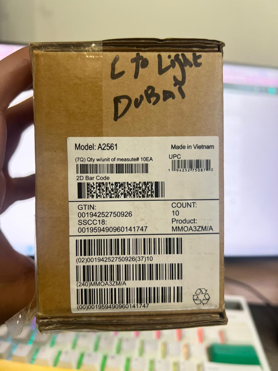 100% Orignal Apple USB C to Lightning Cable - MMOA3ZM/A