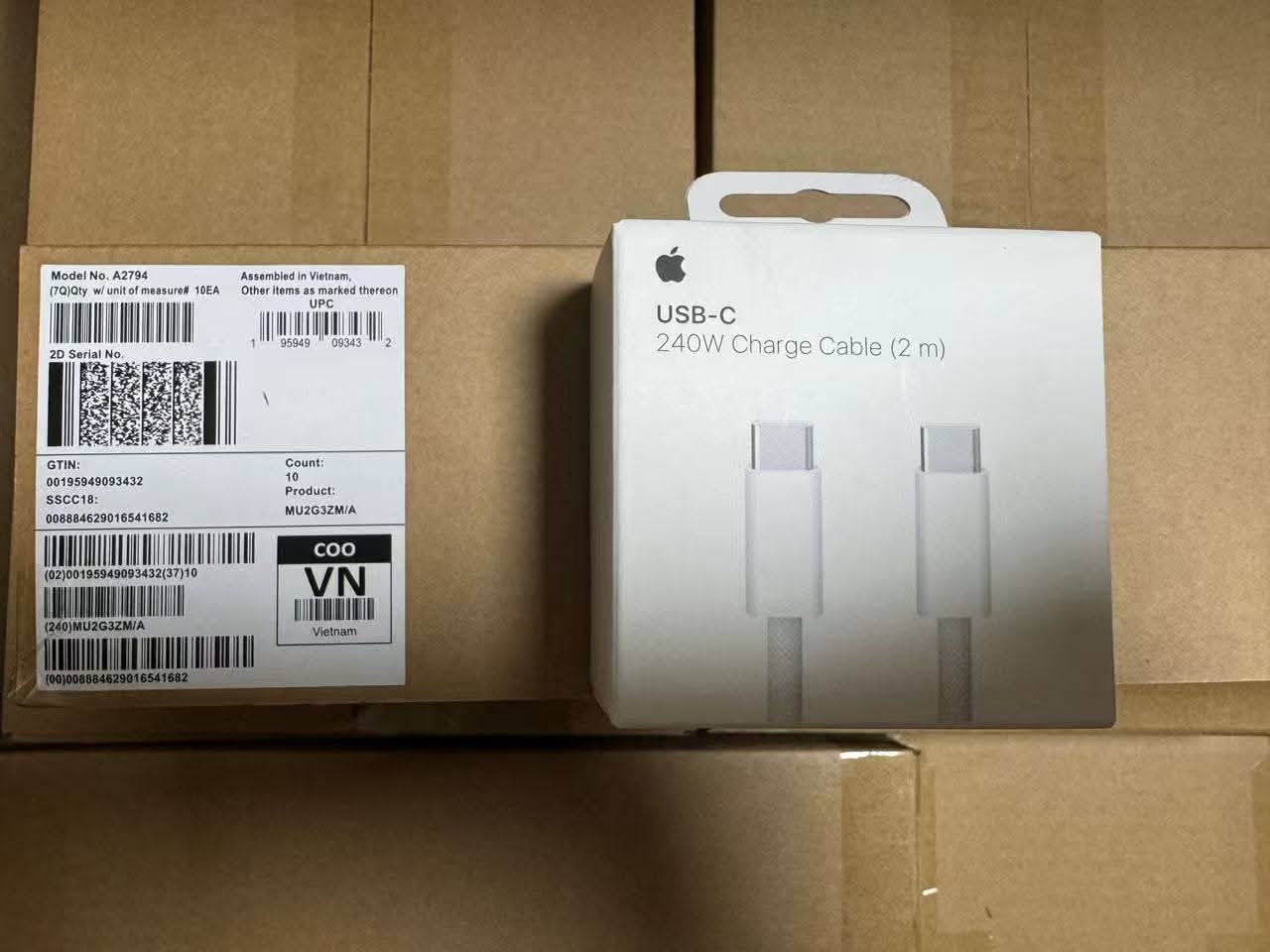 Original Apple 240W USB-C Charge Cable (2 m)  for iphone, MacBook, iPad & USB-C Devices